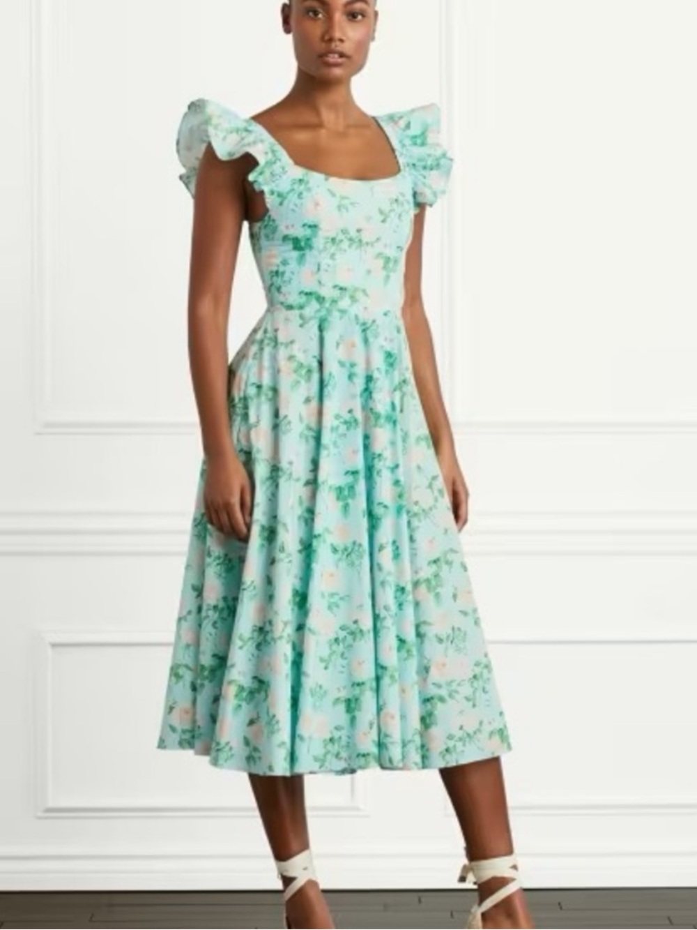 Hill House Home Daphne Dress Blue Rose Cotton Poplin Smocked Nap Small